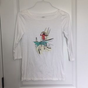 Loft 3/4 inch sleeve graphic T-shirt, size small